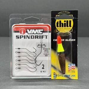 Vmc Spindrift 2 Fishing Hooks 6 Pcs + Thill Float Center Slider 2 3/4" CSO-1